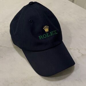 Rolex Dark Blue Hat with Gold and Green Embroidery